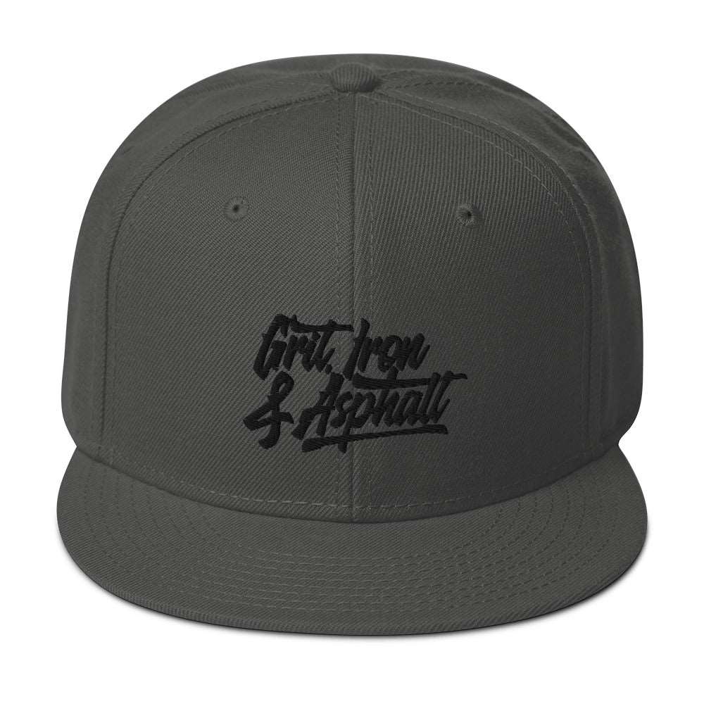 Grit, Iron & Asphalt 3D Puff Embroidered Snapback Hat